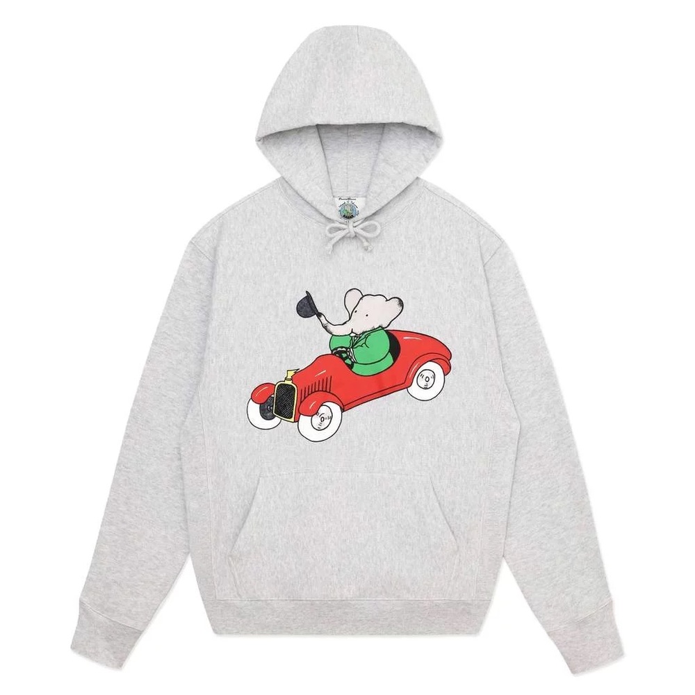 NWT Rowing Blazers x Babar Car Heavyweight Heather Gray Hoodie Sweatshirt Medium